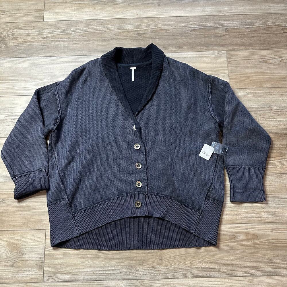 NEW Free People Chamomile Oversized Cardigan Dark Gray Size Medium
